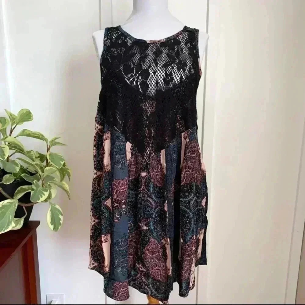 Free People Count Me in Trapeze Festival Dress Top Size Small - Picture 4 of 4